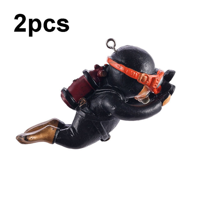 2pcs Fish Tank Diver Aquarium Ornaments Aquascape Decorations, Regular Black, Regular Pink, Regular Green, With Camera Blue, With Camera Black, With Camera Pink, With Camera Green, With Camera Orange, Regular Blue, Regular Orange With Camera Black With Camera Black