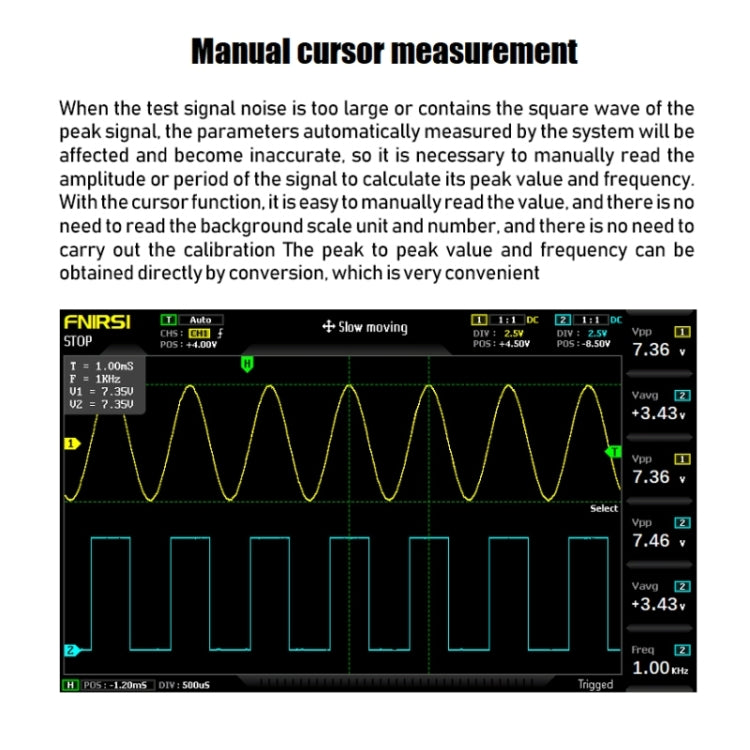 FNIRSI 2 in 1 Dual-channel 100M Bandwidth Digital Oscilloscope 1GS Sampling Signal Generator, US Plug - Zen Craft