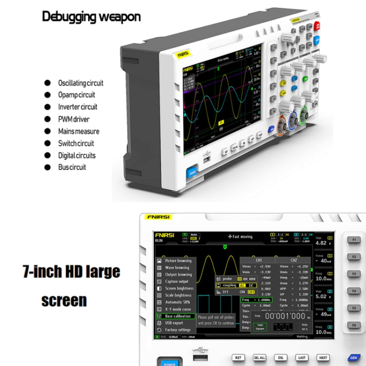 FNIRSI 2 in 1 Dual-channel 100M Bandwidth Digital Oscilloscope 1GS Sampling Signal Generator, US Plug - Zen Craft