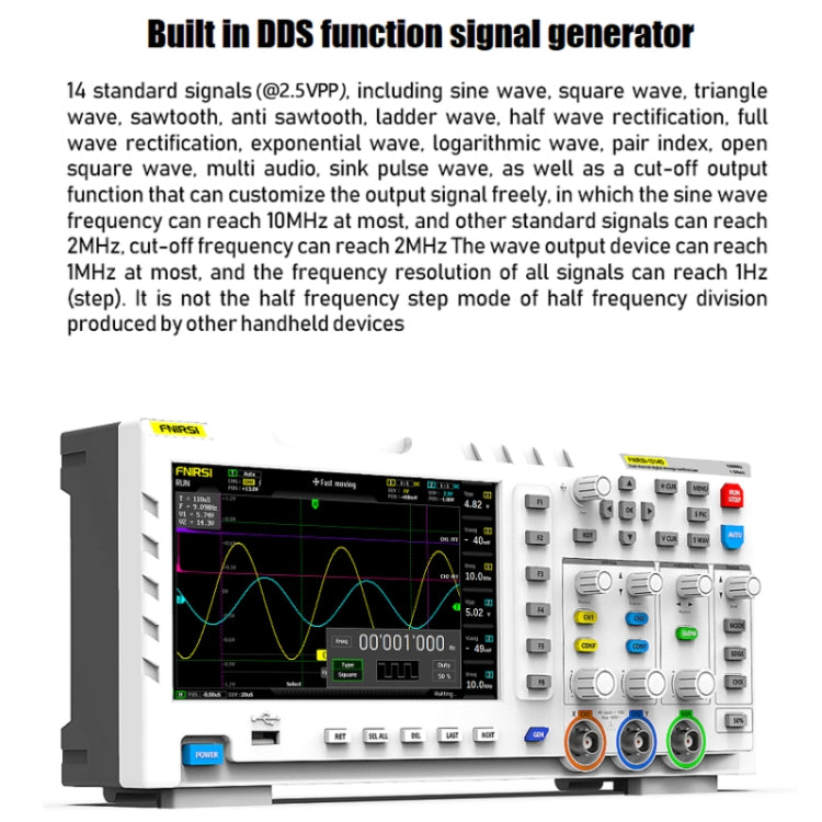 FNIRSI 2 in 1 Dual-channel 100M Bandwidth Digital Oscilloscope 1GS Sampling Signal Generator, US Plug - Zen Craft