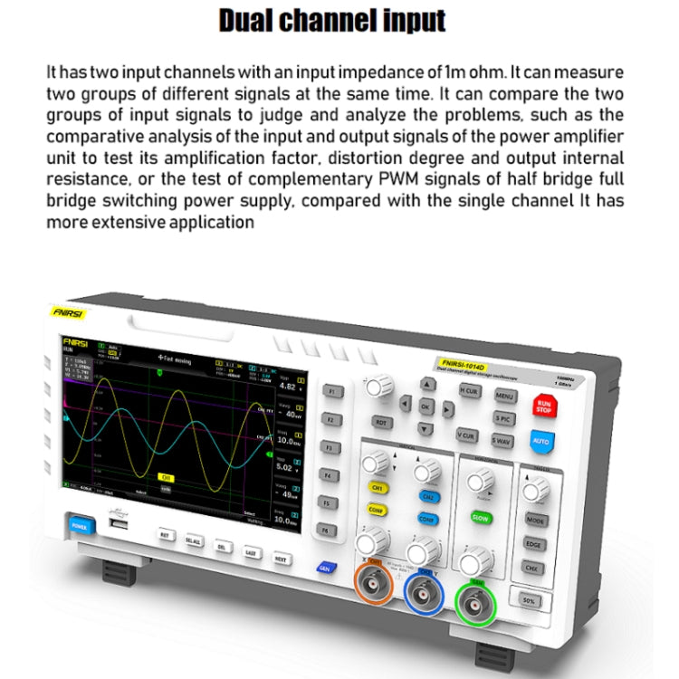 FNIRSI 2 in 1 Dual-channel 100M Bandwidth Digital Oscilloscope 1GS Sampling Signal Generator, US Plug - Zen Craft