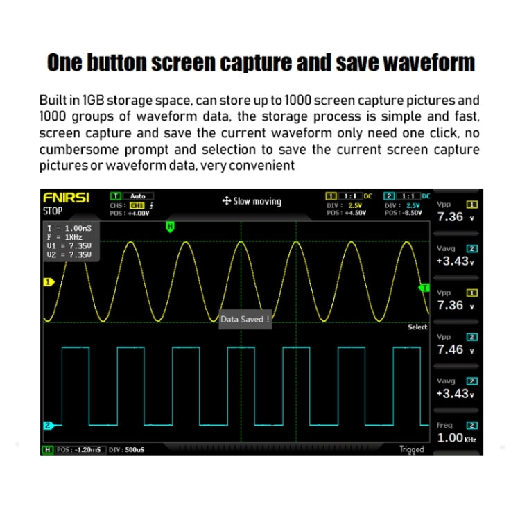 FNIRSI 2 in 1 Dual-channel 100M Bandwidth Digital Oscilloscope 1GS Sampling Signal Generator, US Plug - Zen Craft