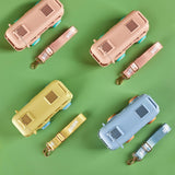 KT-1139 500ml Portable Leakproof Water Cup with Strap Cute Bus Shaped Sippy Cup, Blue, Yellow, Pink