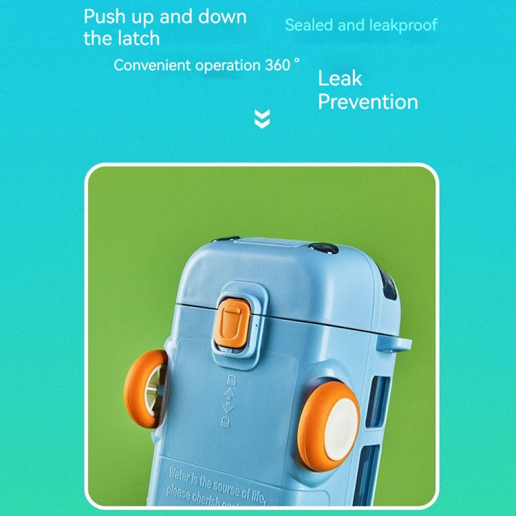 KT-1139 500ml Portable Leakproof Water Cup with Strap Cute Bus Shaped Sippy Cup, Blue, Yellow, Pink