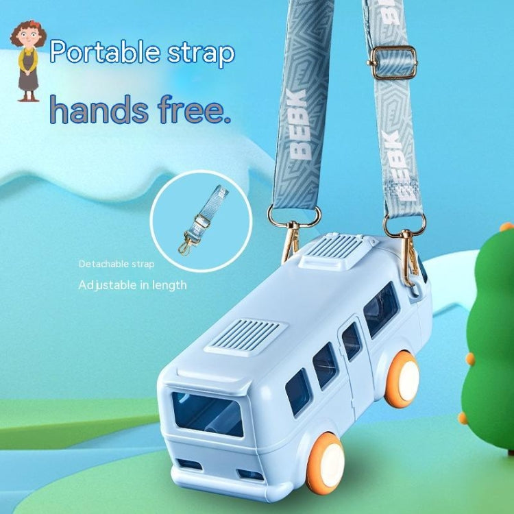 KT-1139 500ml Portable Leakproof Water Cup with Strap Cute Bus Shaped Sippy Cup, Blue, Yellow, Pink