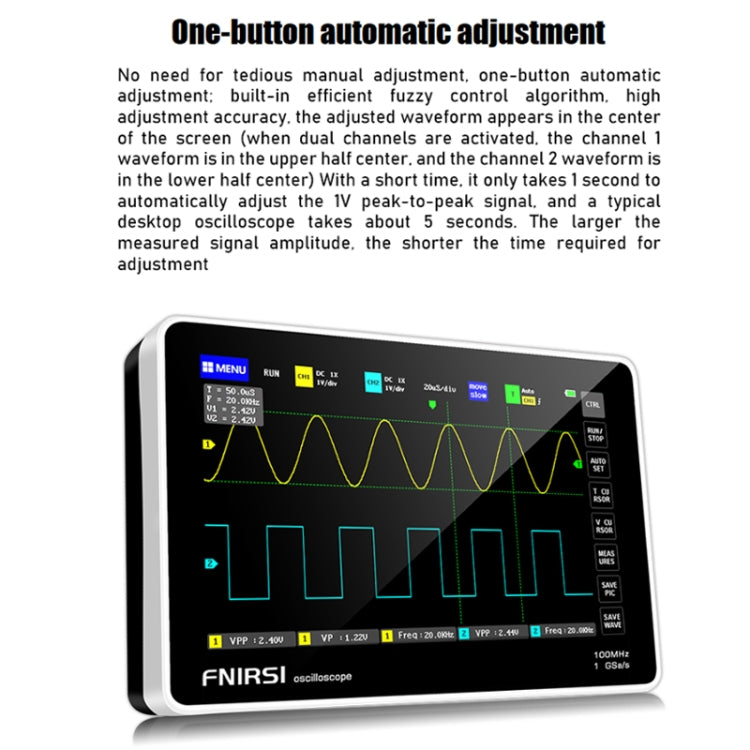 FNIRSI 1013D 1GS Sampling Dual Channel 100M Bandwidth Digital Oscilloscope, US Plug - Zen Craft