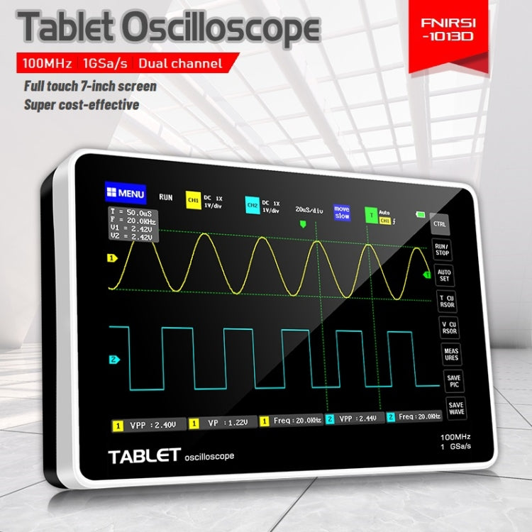 FNIRSI 1013D 1GS Sampling Dual Channel 100M Bandwidth Digital Oscilloscope, US Plug - Zen Craft