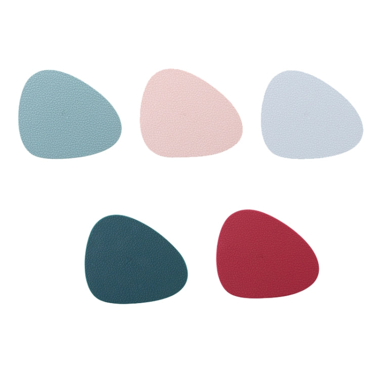 10pcs Teardrop-Shaped Silicone Table Insulation Mat Leather Textured Kitchen Cup And Pot Mat, Coaster(Green), Coaster(Blue), Coaster(Gray), Coaster(Red), Coaster(Pink)