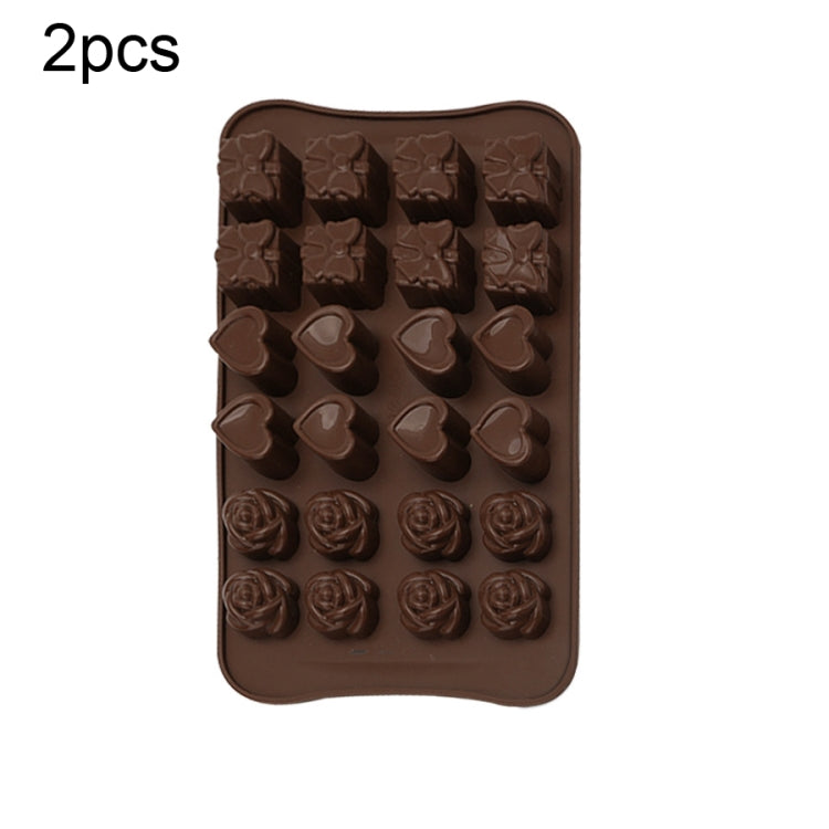 2pcs Silicone Chocolate Mold Jelly Christmas Candy Cake Mould, Style:, Gift Box, Shell, Star, Heart To Heart Gift Box