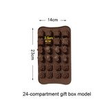 2pcs Silicone Chocolate Mold Jelly Christmas Candy Cake Mould, Style:, Gift Box, Shell, Star, Heart To Heart