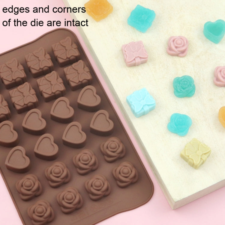 2pcs Silicone Chocolate Mold Jelly Christmas Candy Cake Mould, Style:, Gift Box, Shell, Star, Heart To Heart