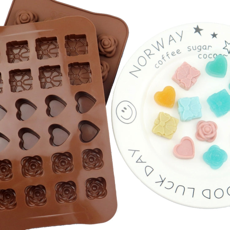 2pcs Silicone Chocolate Mold Jelly Christmas Candy Cake Mould, Style:, Gift Box, Shell, Star, Heart To Heart