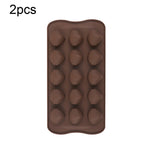 2pcs Silicone Chocolate Mold Jelly Christmas Candy Cake Mould, Style:, Gift Box, Shell, Star, Heart To Heart Shell