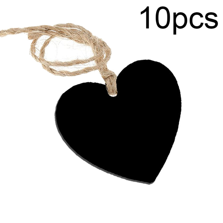 10pcs/Set Mini Hanging Wooden Message Board Home Holiday Decor Lanyard Chalkboard Heart-shaped