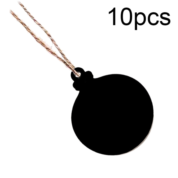 10pcs/Set Mini Hanging Wooden Message Board Home Holiday Decor Lanyard Chalkboard Christmas Balls