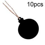 10pcs/Set Mini Hanging Wooden Message Board Home Holiday Decor Lanyard Chalkboard Christmas Balls