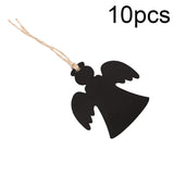 10pcs/Set Mini Hanging Wooden Message Board Home Holiday Decor Lanyard Chalkboard Angel