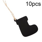 10pcs/Set Mini Hanging Wooden Message Board Home Holiday Decor Lanyard Chalkboard Sock