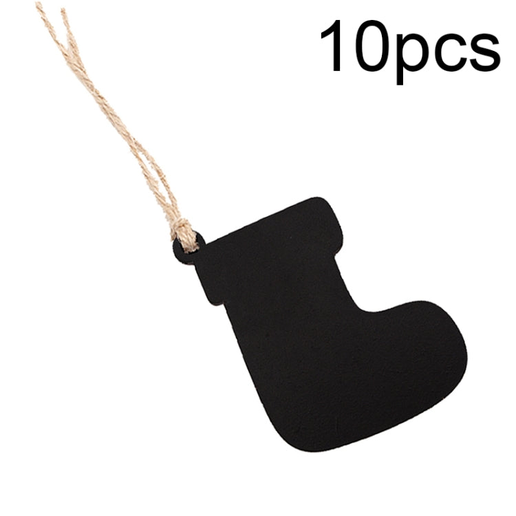 10pcs/Set Mini Hanging Wooden Message Board Home Holiday Decor Lanyard Chalkboard Sock