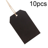 10pcs/Set Mini Hanging Wooden Message Board Home Holiday Decor Lanyard Chalkboard Prismatic