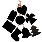 10pcs/Set Mini Hanging Wooden Message Board Home Holiday Decor Lanyard Chalkboard