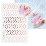 Gold Silver Manicure Stickers Imitation Metal Line Adhesive Nail Stickers, Stz-GS104 Rose Gold, Stz-GS104 Gold, Stz-GS004 Rose Gold, Stz-GS005 Rose Gold, Stz-GS011 Rose Gold, Stz-GS104 Silver, Stz-C032, Stz-C033