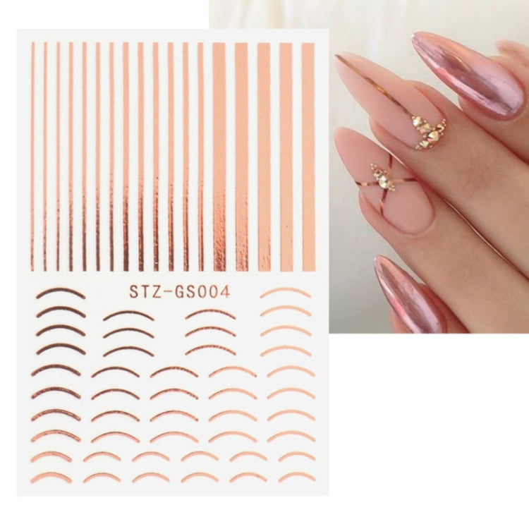Gold Silver Manicure Stickers Imitation Metal Line Adhesive Nail Stickers, Stz-GS104 Rose Gold, Stz-GS104 Gold, Stz-GS004 Rose Gold, Stz-GS005 Rose Gold, Stz-GS011 Rose Gold, Stz-GS104 Silver, Stz-C032, Stz-C033
