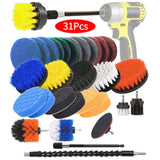 31pcs/set Electric Drill Brush Kitchen Bathroom Wall Cleaning Set, 31 in 1