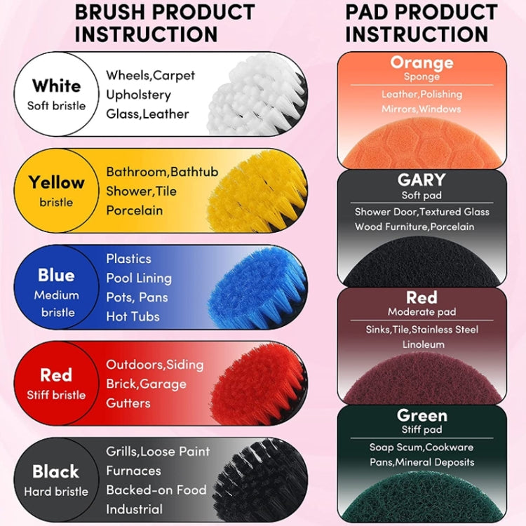 31pcs/set Electric Drill Brush Kitchen Bathroom Wall Cleaning Set, 31 in 1