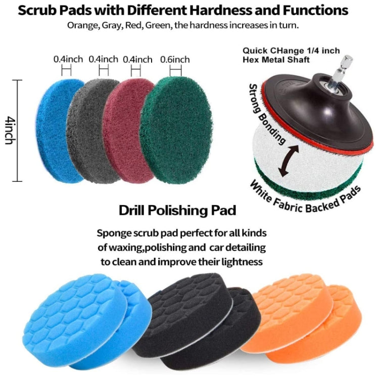 31pcs/set Electric Drill Brush Kitchen Bathroom Wall Cleaning Set, 31 in 1