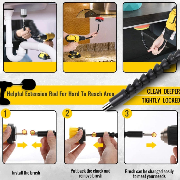 31pcs/set Electric Drill Brush Kitchen Bathroom Wall Cleaning Set, 31 in 1