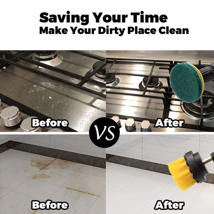 31pcs/set Electric Drill Brush Kitchen Bathroom Wall Cleaning Set, 31 in 1