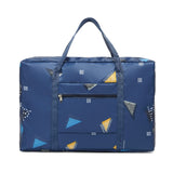 Travel Waterproof Foldable Storage Hand Luggage Bag Navy Blue Geometry