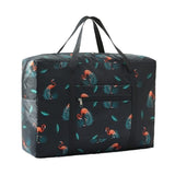 Travel Waterproof Foldable Storage Hand Luggage Bag Black Flamingo