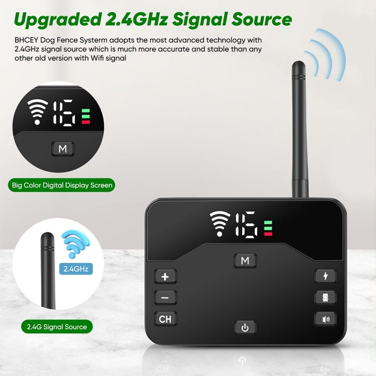 2-In-1 Electric Dog Fence & Remote Training Collar Adjustable Vibration & Shock, For 1 Dog, For 2 Dogs, For 3 Dogs