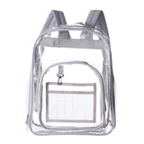 PVC Transparent Waterproof Backpack Student School Bag, Large Purple, Large Light Grey, Large Black, Small Pink, Small Black, Small Gray, Candy Color Black