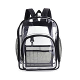 PVC Transparent Waterproof Backpack Student School Bag, Large Purple, Large Light Grey, Large Black, Small Pink, Small Black, Small Gray, Candy Color Black