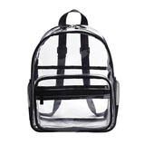 PVC Transparent Waterproof Backpack Student School Bag, Large Purple, Large Light Grey, Large Black, Small Pink, Small Black, Small Gray, Candy Color Black