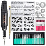 70pcs/set Mini Electric Speed Adjustable Engraving Pen Micro Electric Drill, EU Plug, US Plug