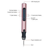 E108 59pcs/set Wireless Portable USB Rechargeable Mini Electric Drill Pen, Silver, Rose Gold