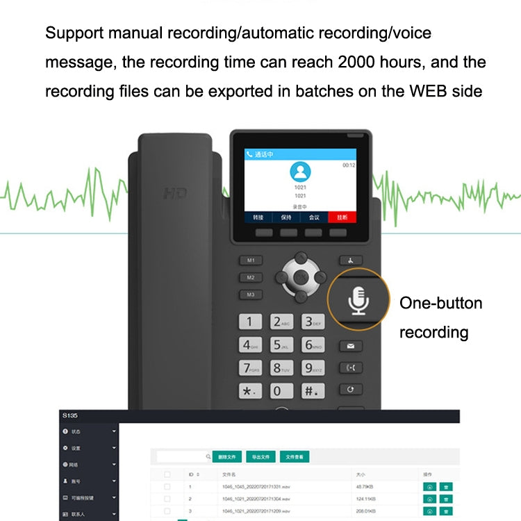 S135 PSTN+SIP Dual Mode Recording Smart Phone 6 Ways VOIP Network Phone IP Phone, S135