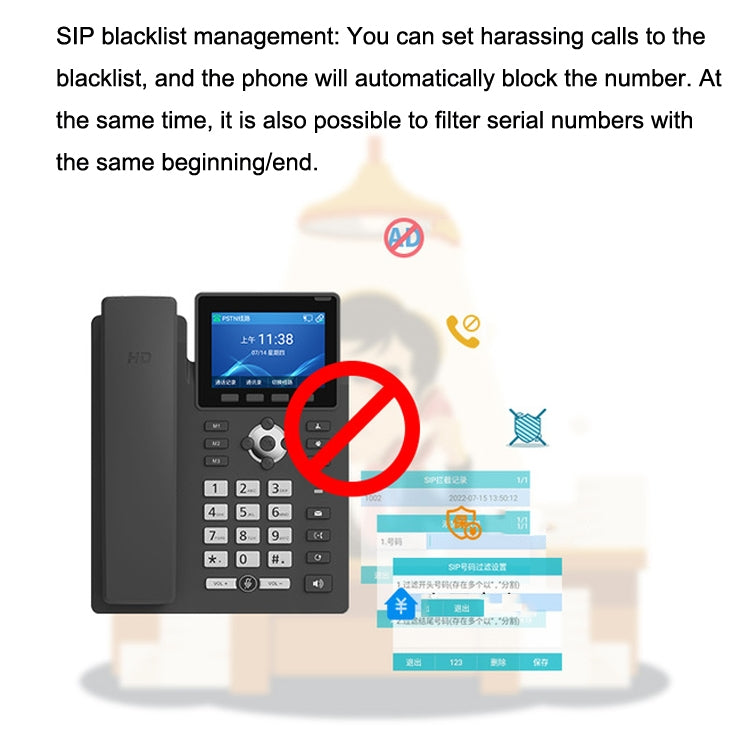 S135 PSTN+SIP Dual Mode Recording Smart Phone 6 Ways VOIP Network Phone IP Phone, S135