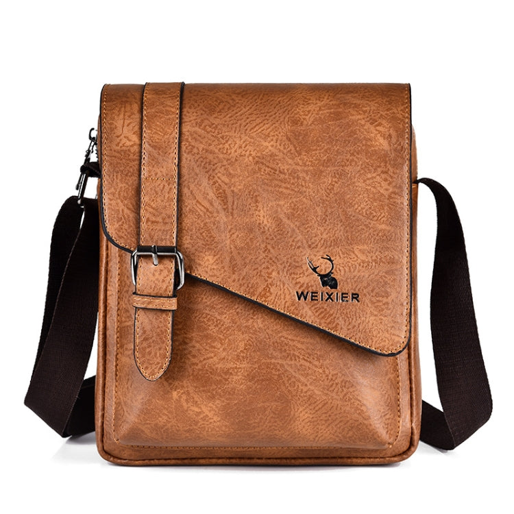 WEIXIER D266 Retro Crossbody Large Capacity Messenger Bag Shoulder Bag Tot Backpack Light Brown