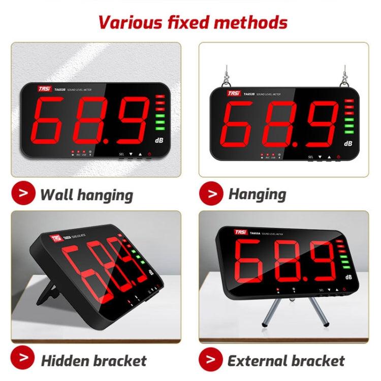 Large Screen Wall-Mounted Noise Meter Decibel Detector, TA653A, TA654A