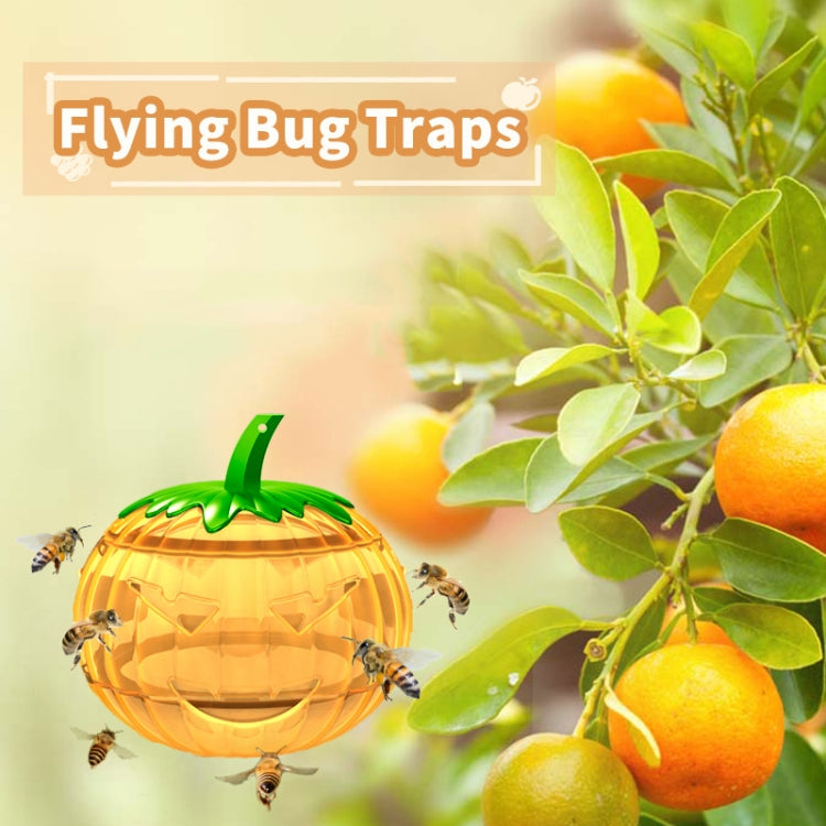 SJZ060 2pcs/set Pumpkin Shaped Fruit Fly Traps Fruit Fly Trap Bee Trap, (Yellow), (Orange)