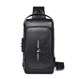WEIXIER X318 Single Shoulder Crossbody Male Waterproof Anti-Theft Small Backpack Black