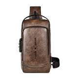 WEIXIER X318 Single Shoulder Crossbody Male Waterproof Anti-Theft Small Backpack Dark Brown