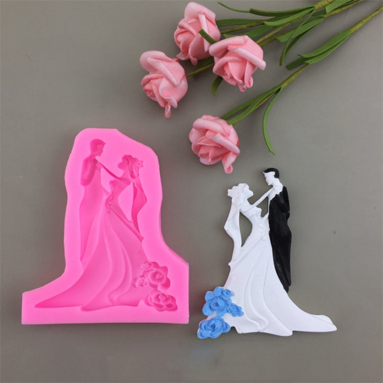 Bride And Groom Silicone Chocolate Epoxy Plaster Mold, Small, Large