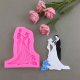 Bride And Groom Silicone Chocolate Epoxy Plaster Mold, Small, Large
