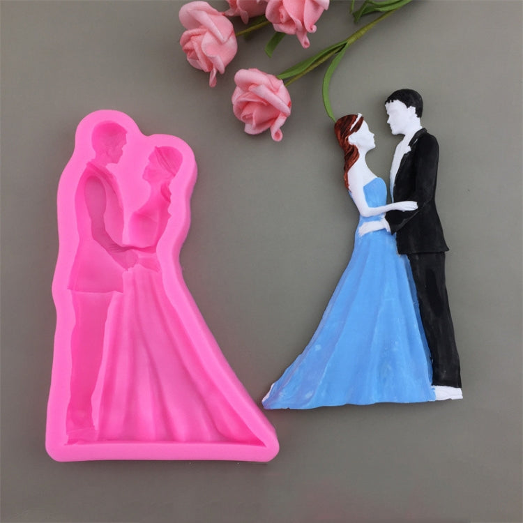 Bride And Groom Silicone Chocolate Epoxy Plaster Mold, Small, Large